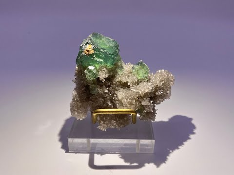 Fine Mineral Specimen: Fluorite on Quartz from Xiayang Mine, China