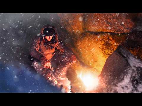 Cave Survival Shelter in High Winds and Heavy Snow