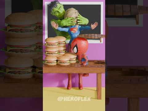 Thanos Helps Spidey Steal a Burger?! 🍔😱😂 #funnyanimation #Shorts