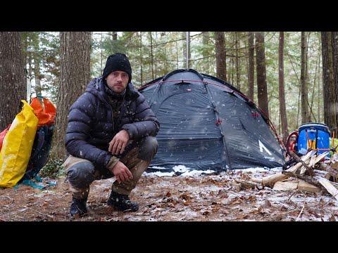 Camping and Canoeing in Rain and Snow *testing new gear*