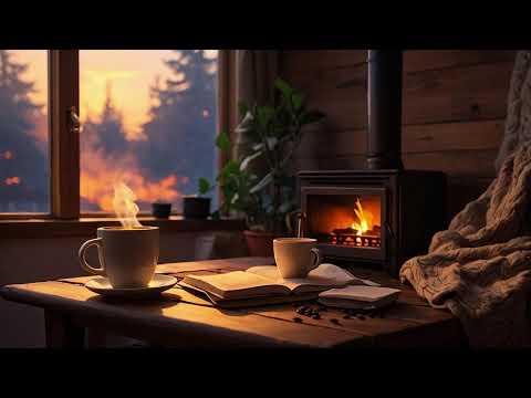 🔥Chill Coffee Cozy Fireplace Ambiance & Lofi Music | Relaxing Study  🔥