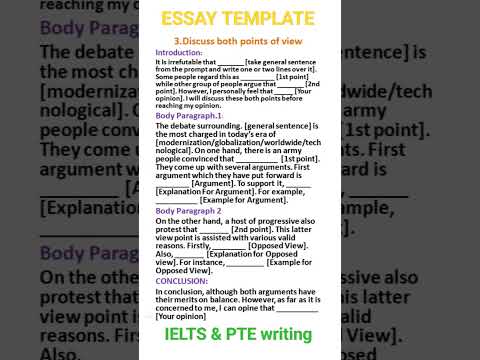 IELTS & PTE Writing Essay Template | Score 90/90 | Essay Template #essay #template #ptewriting 2024