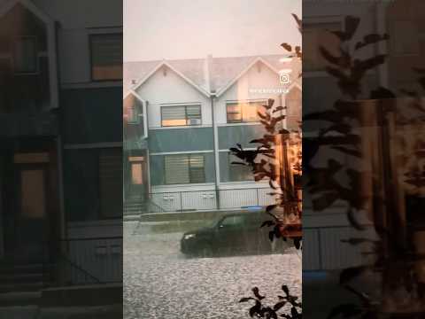 Pretty bad hailstorm in Calgary 😱 #calgarylife #shorts #canadavlogs #hailstorm #canadalife #canada