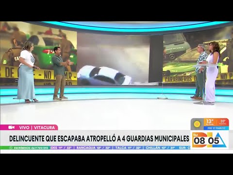 Vitacura: Delincuente atropelló y disparó a cuatro guardias municipales | Tu Día | Canal 13