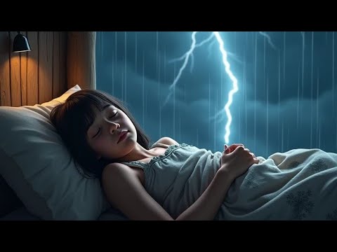 Girl Sleeps😴 Outside Listening To 🌧️Rain And ⚡Thunderstorms