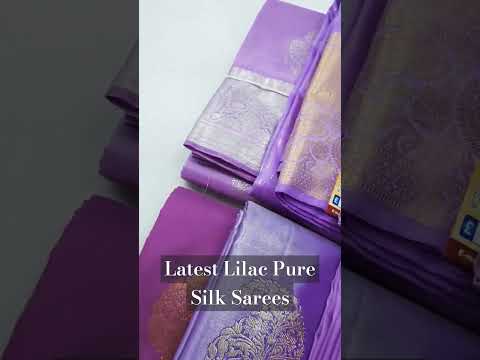 Latest Lilac Pure Kancheevaram Silk Sarees at SSR Textiless #latestfashiontrends #trendingsarees