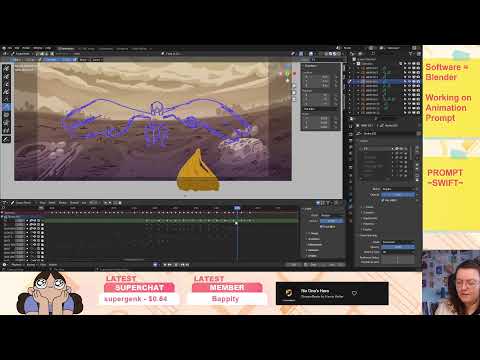 Making a 2D Animation in Blender Grease Pencil // Fighter - Jack Stauber