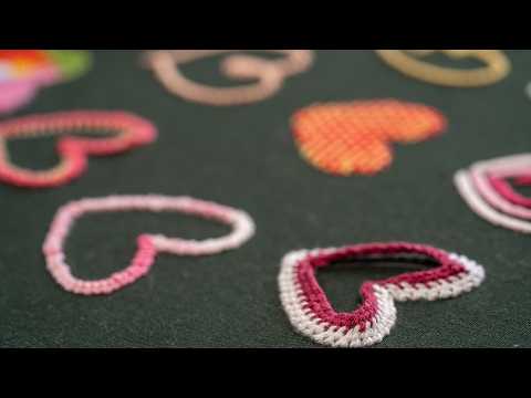 10 Unique Hand Stitched Hearts for T-Shirts and Dresses