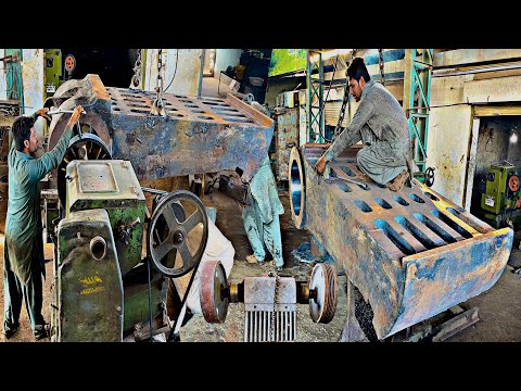 Heavy Duty 5 Ton 550mm Bearing Size Hammer Boring Process On Manual Lathe || Discovering Skill