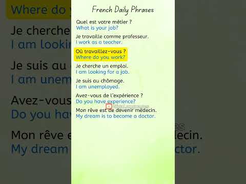 #FrenchPhrases Common French phrases for work #LearnFrench