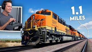 Driving the Longest Train in Train Sim World 5 (1.1 Miles Long)