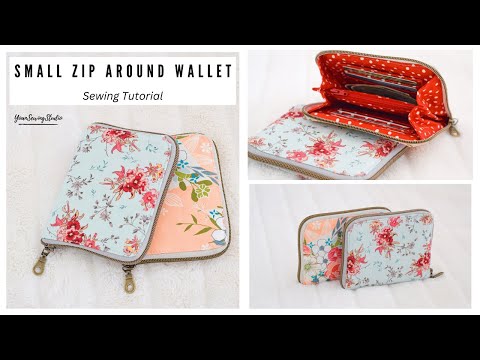 Small zip around wallet project - How to sew - Sewing tutorial