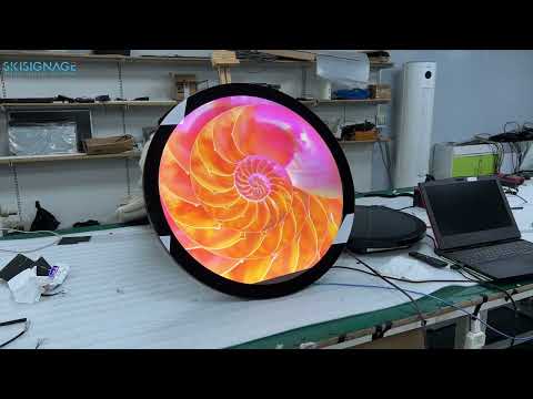 Two size of round screen, 400mm and 600mm diameter two size available, support touch, Android and PC