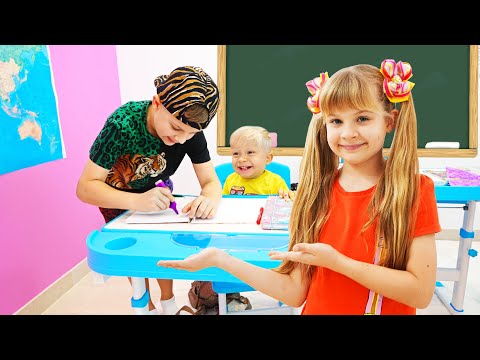 Oliver is a new Student at School | Best School Stories with Diana and Roma