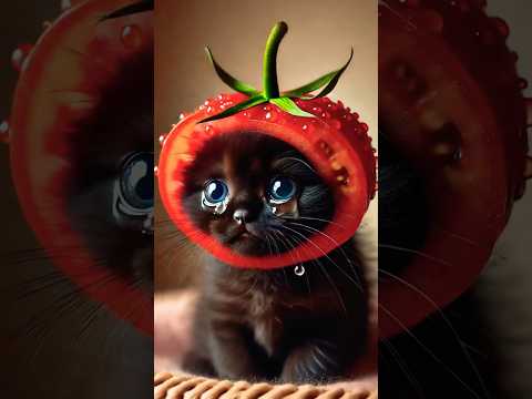 Tomato Cat?! 🍅🙀 #cat #cute #kitten