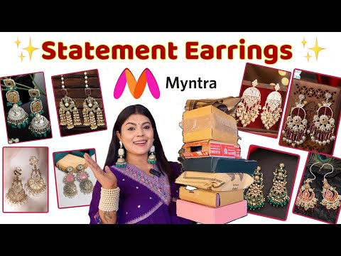 Wedding Wear Statement Earrings ✨ From MYNTRA || Myntra Jewellery Haul 🎀🌸