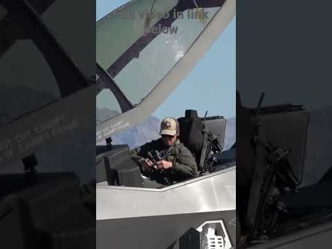 Female F35 pilot prepping up for demo flight.