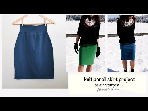 how to sew a knit pencil skirt - high waisted - make your own pattern