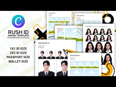 How to make Rush ID Drag & Drop Template in Canva | 2x2 size | 1x1 size | passport size