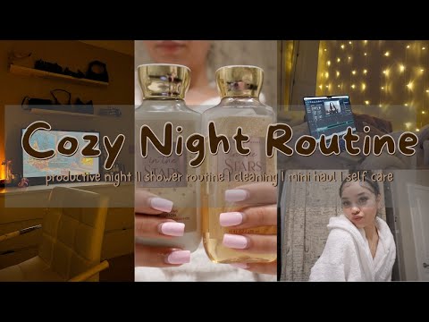 COZY NIGHT ROUTINE || WINTER PRODUCTS, MINI HYGIENE HAUL, CLEANING, SELF CARE || VLOGMAS #2