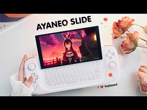 💗 So cute so powerful - AYANEO SLIDE aesthetic unboxing📦 gameplay🎮 genshin | Apple Studio Display🍎