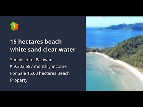 15 hectares beach white sand clear water