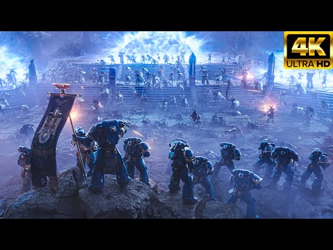 Space Marine 2 Ultramarines Army vs Tzeentch Army Battle Scene - Warhammer 40K