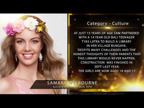 SAMARA WELBOURNE - Winner Australia Indonesia Awards 2018 - Culture