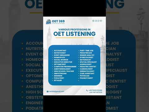 Oet listening #Staff_Nurse #RN #Nurses #Nursing #No1_Languag #oet IELTS  #CBT  #oetexampreparation