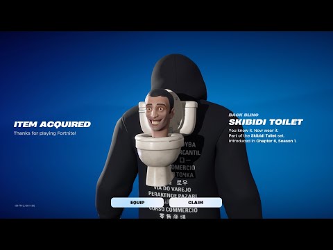 Buying the Skibidi Toilet backbling in Fortnite