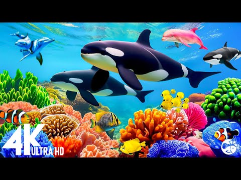 Aquarium 4K VIDEO (ULTRA HD) 🐠 Sea Animals for Relaxation, Beautiful Coral Reef Fish in the Ocean