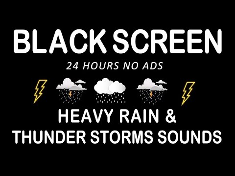 Overcome Stress to Sleep Instantly with Heavy Rain Sounds - Black Screen for Sleep