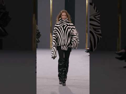 Fall-Winter 2025 by Olivier Rousteing. Wild animal patterns, a statement of force and femininity.