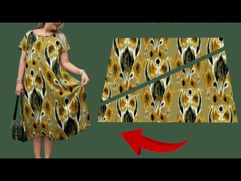 🔥The easiest way to sew a stylish dress💃The easiest way to sew a dress in 10 minutes from 1.5 fabric