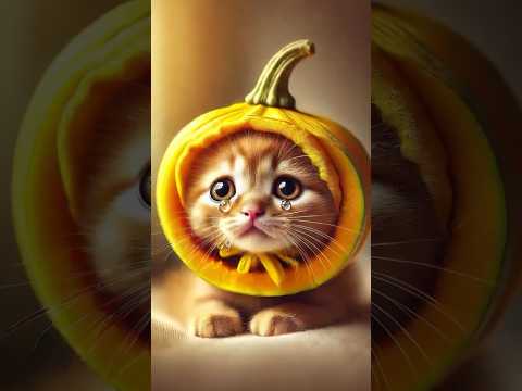 Pumpkin Cat? 🎃🙀 #cat #cute #catlover #kitten