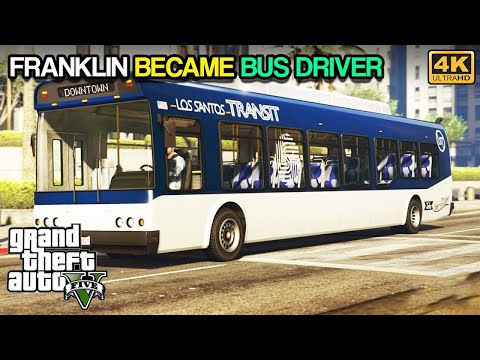 Frankline Become Bus Driver - Gta 5 Gameplay