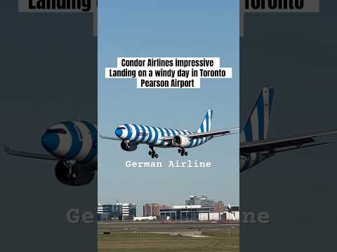 Condor airlines impressive landing in Toronto Pearson Airport #canada #aviation #yyzplanespotting