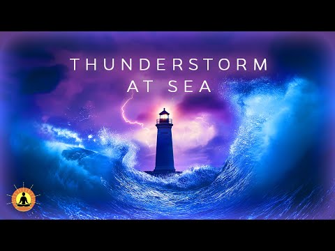 10 HOURS - Heavy Ocean Rainstorm 🌧️ Non Stop Thunderstorm for Sleeping | Wave Sounds - Dark Screen