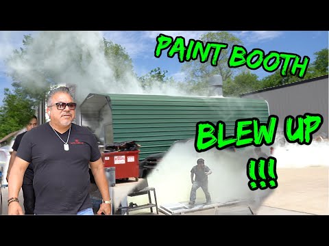 Paint Booth WENT OUT WITH A BANG !!! //  FIXING THE C-10 GREEN MACHINES FRAME !!