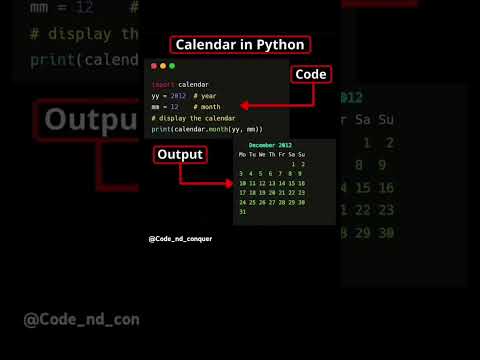 Calendar in python 🖥️ #python #pythonprogramming #developer