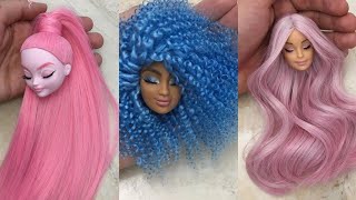 Barbie Doll Makeover Transformation ~ DIY Miniature Ideas for Barbie ~ Wig, Dress, Faceup, and More!