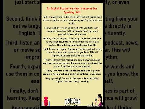 An English Podcast | How to Improve Our Speaking Skill | English for Sleeping  #english