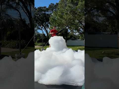 TRAMPOLINE turned into BUBBLE BATH😳