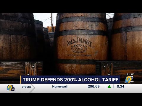 Trump defends his promise to issue 200 percent tariff on alcohol coming into the U.S. from the EU