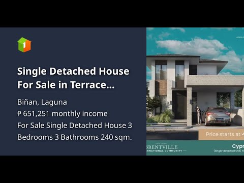 Single Detached House For Sale in Terrace Homes Brentville International Binan Laguna