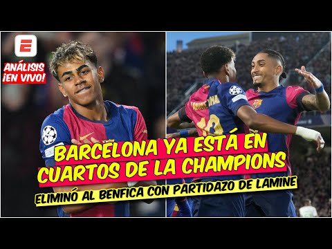 Barcelona ESTÁ en 4tos de CHAMPIONS LEAGUE. Ganó al BENFICA con JUEGAZO de LAMINE YAMAL | Exclusivos