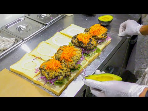 Big And Colorful Sandwiches! Craftsmanship Making Many Sandwiches Every Morning!