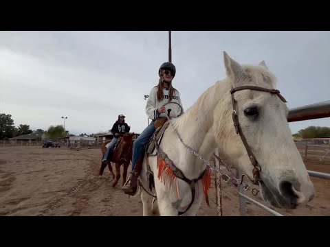 Girl with rare eye condition completes first barrel race