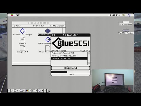 Apple Macintosh Performa 450 using BlueSCSI SD Transfer Utility
