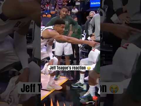 Jeff Teague while Giannis was hyping up the team 😅